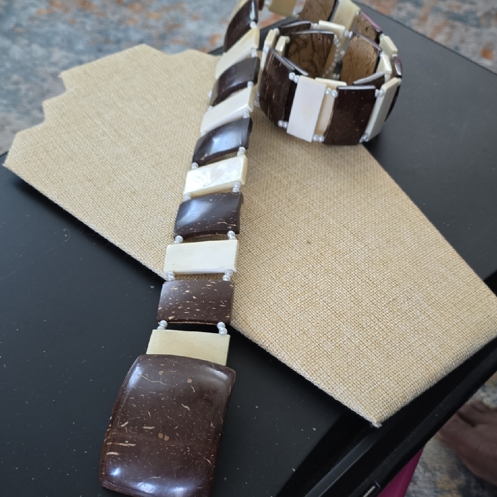 Brown and Cream Men's Bag